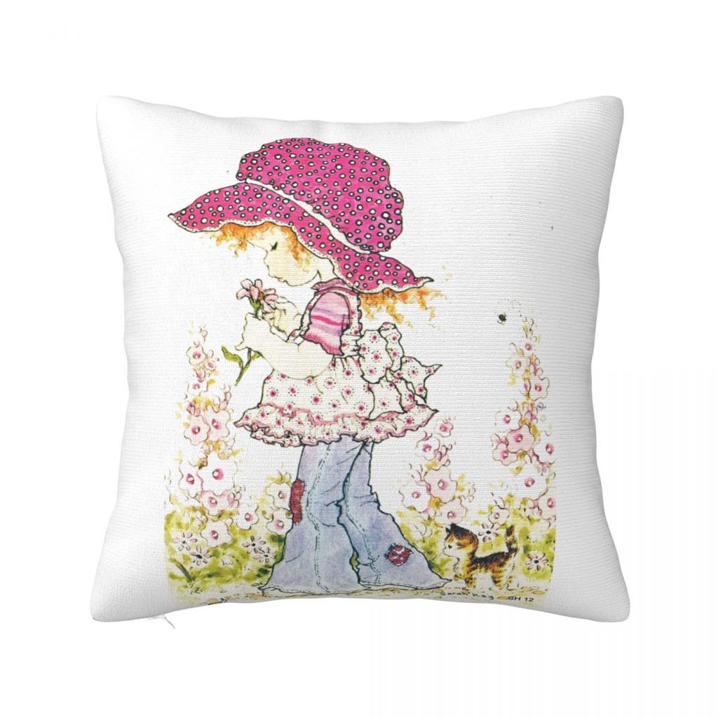 Sarah Kay Girl Square Pillowcase Pillow Cover Polyester Cushion Zip Decorative Comfort Throw Pillow for Home Sofa