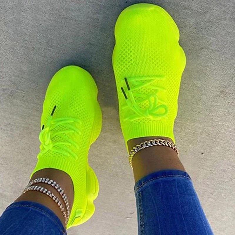 Женские кроссовки, сетчатые туфли, балетки, дышащие, для ходьбы, повседневная спортивная обувь, женские удобные туфли больших размеров для тенниса и фитнеса