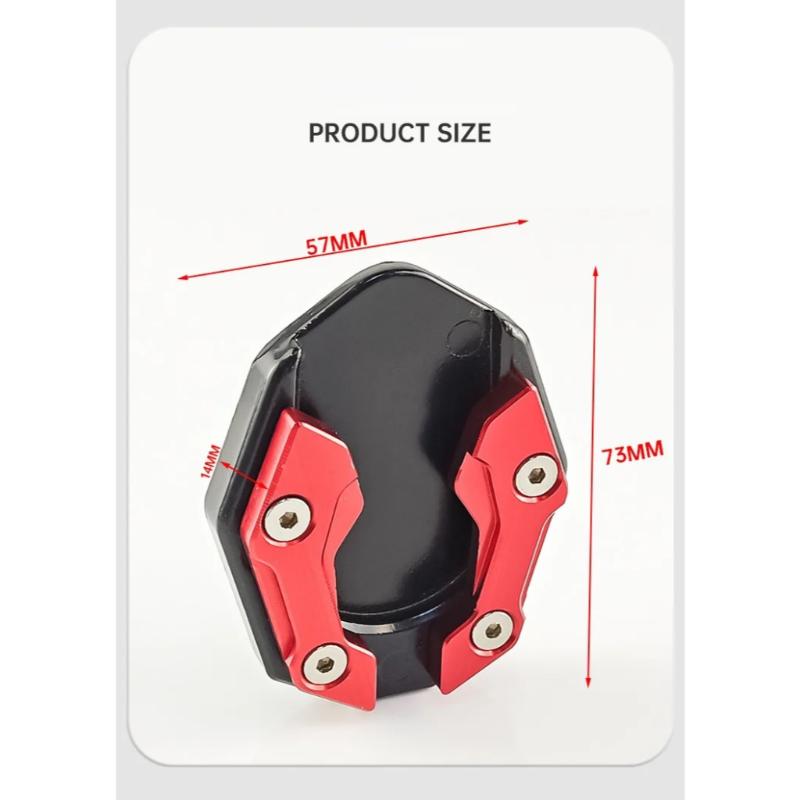 1Pc Aluminum Motorcycle Side Stand Pad Universal Enlarger Foot Extension Kickstand Support Plate For Motorbike Modification