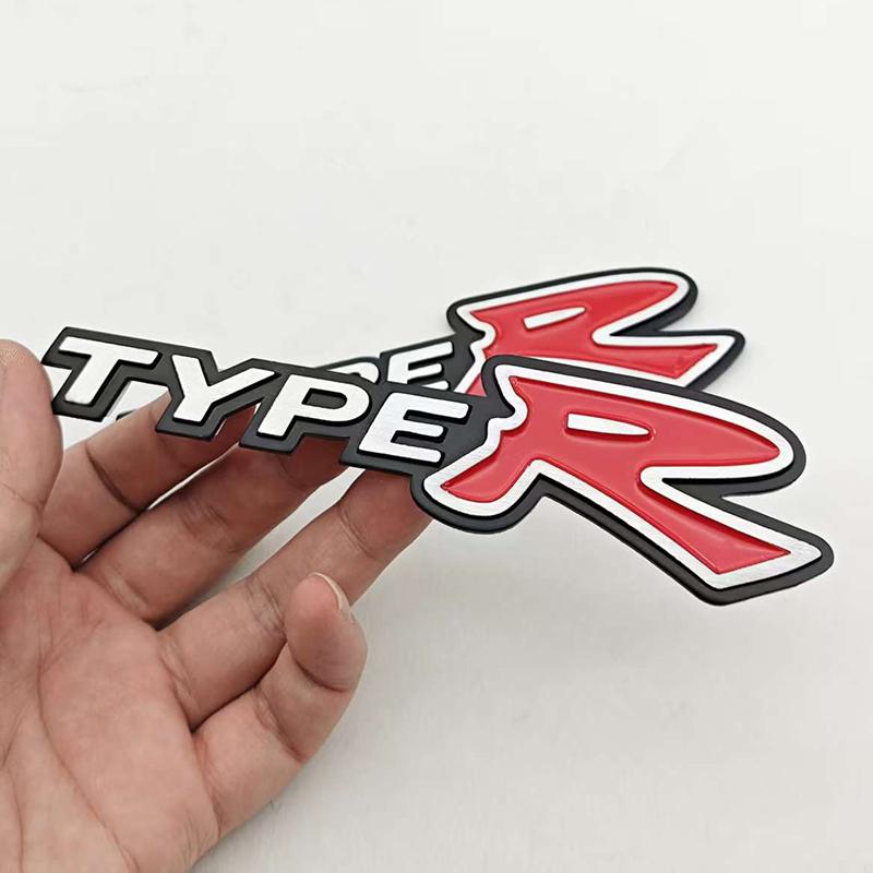 AAALZ1 3D Metal Car Sticker Logo TypeR Badge Emblem For Honda CIVIC Type R FD2 FD FA 5 Mugen TypeR Racing Auto Styling Accessories