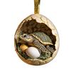 Yousheng Christmas Ornament Acrylic Animal Egg Tree Pendant 2D Chicken Duck Turtle Eggshell Farm Decorations Holiday Gift for Family Friends