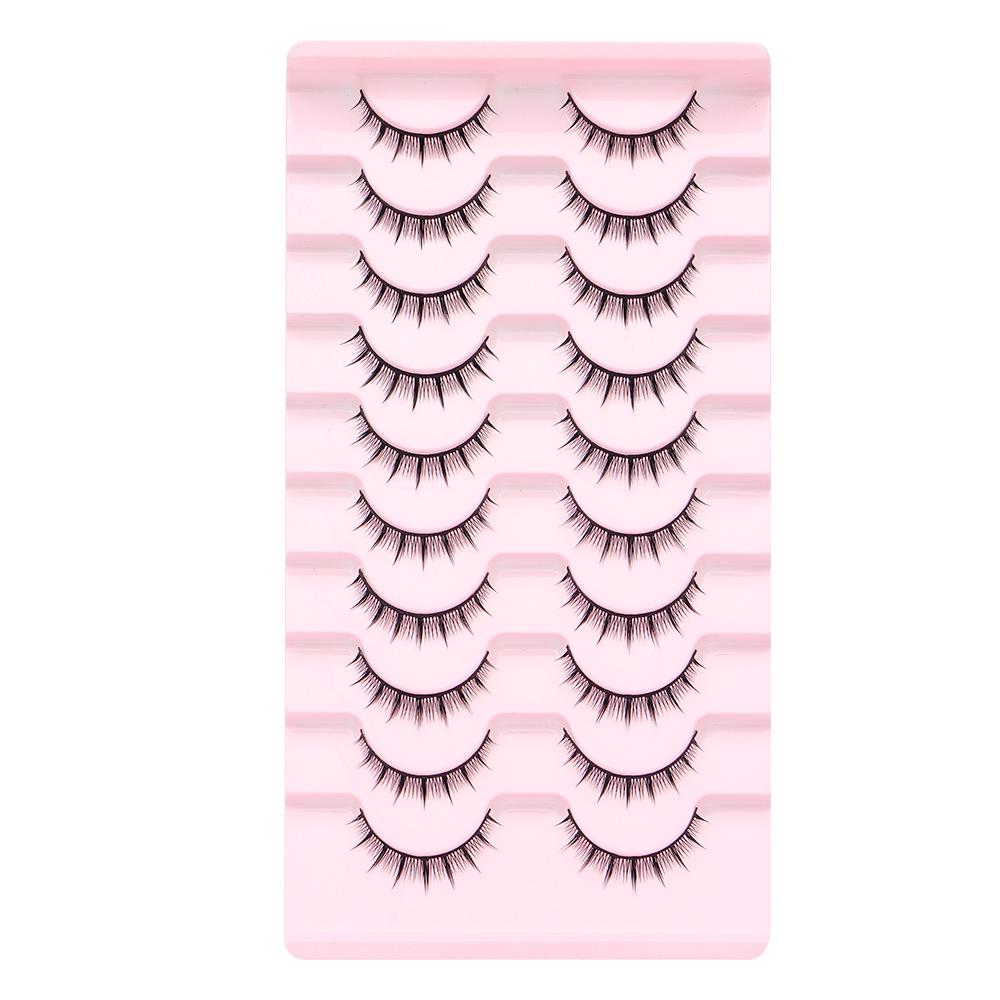 Dense Black False Eyelashes - Natural, Full Strip for Cosplay/Comic, Ideal for Beginners and Cross-Border Styles.