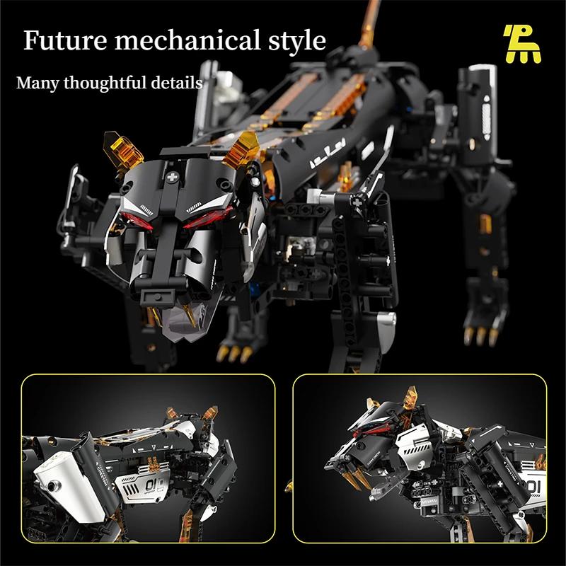 MOC STEM Темная Ночь Механический Леопард Модель Строительные Блоки с Набором Мотора Эксперимент Образовательные Кирпичики Игрушки для Детей Подарки