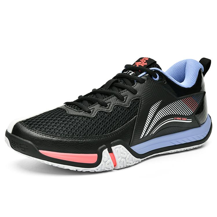 Li Ning Saga 2 Lite Резиновые Дышащие Низкие Бадминтонные Кроссовки Унисекс Черно-Белые AYTT003-1