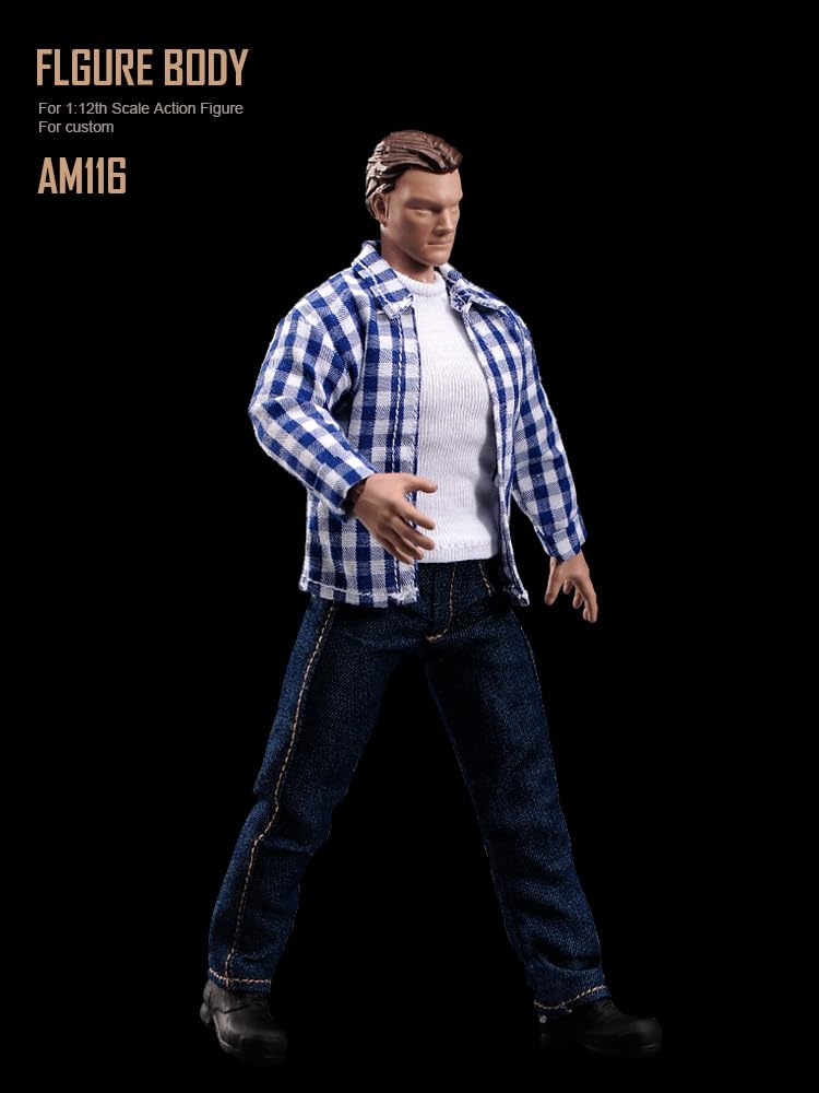 Scale Action Figure 6 Inch Male Body Model Muscle Male Body Model Muscle Flexible Miniature Action Figure Body Doll Collection 1/12