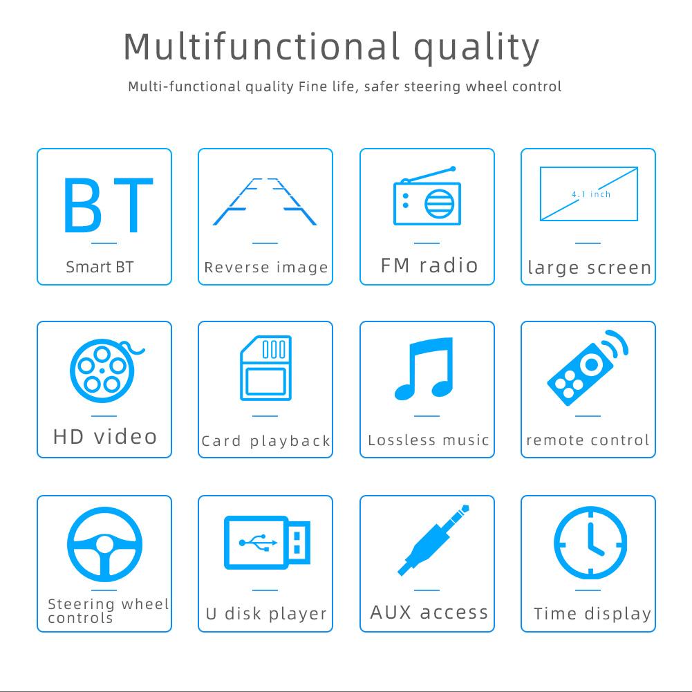 4022B Автомобильный MP5 Bluetooth-плеер с управлением на руле 1 Din 4,1-дюймовый экран Авто стерео аудио в приборной панели Автомобильные аксессуары