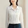 Французская белая рубашка с длинными рукавами для женщин, новая повседневная вышитая легкая роскошная рубашка в китайском стиле, топ