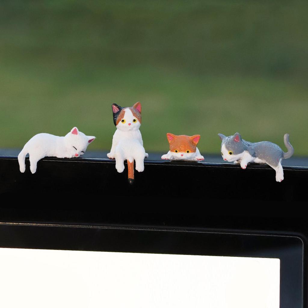 12pcs Cute Kitten Decoration Creative Sleeping Cat Doll Screen Ornaments Toys Cat Landscape Decoration Gifts
