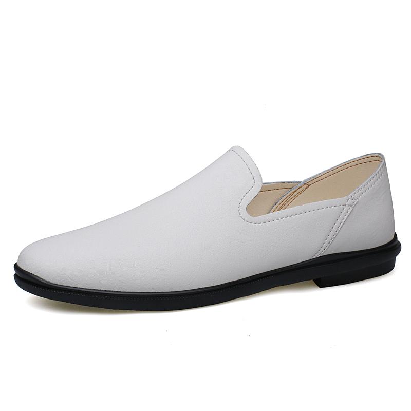 Мужская повседневная обувь из натуральной кожи весна-лето мужские туфли на плоской подошве для ходьбы туфли-лоферы без застежек деловая обувь удобные мокасины ленивая обувь