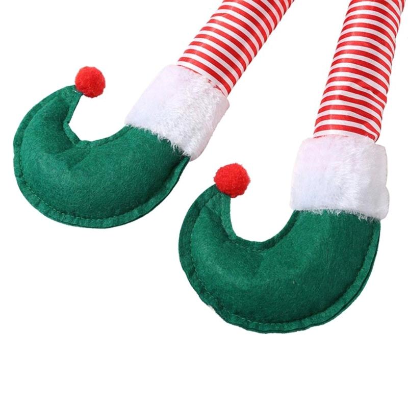 Автомобильный багажник Эльф Санта-Клауса Ноги Украшения Рождественский праздник Автомобильная вечеринка Декор Подарки