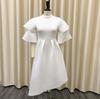 D230 Женское летнее платье 2023 года с двухслойными рукавами-оборками, однотонное, европейский и американский стиль, струящийся дизайн