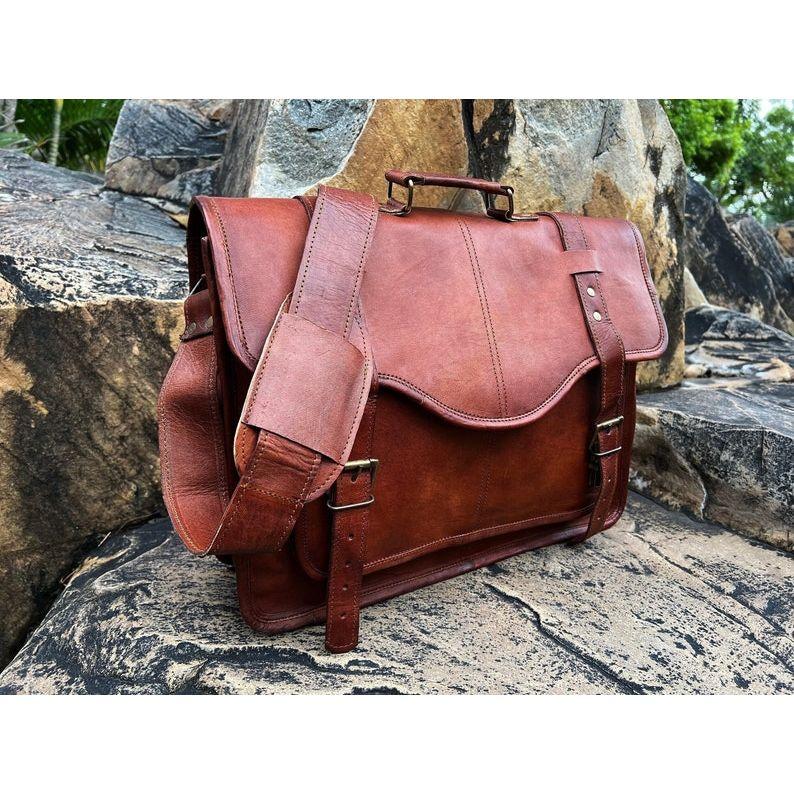 18-дюймовая большая ретро цельнозерновая кожаная сумка-мессенджер для ноутбука из натуральной охотничьей кожи, офисный портфель, сумка для колледжа, портфель для подарка на женский день
