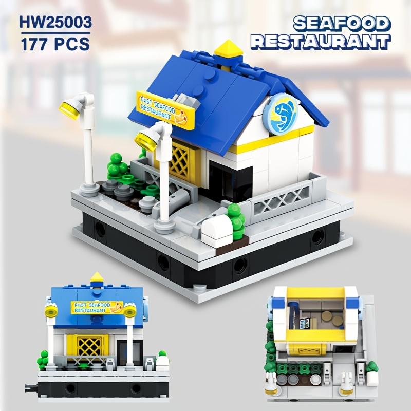 Мини Город Магазин Улица Вид Конструктор Модель Симуляция Архитектура Коллекция Частицы Конструкция Строительные Кирпичики Игрушка