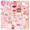 50 Pink Aesthetic Aesthetic Graffiti Stickers Guitar Laptop Suitcase DIY Waterproof Stickers