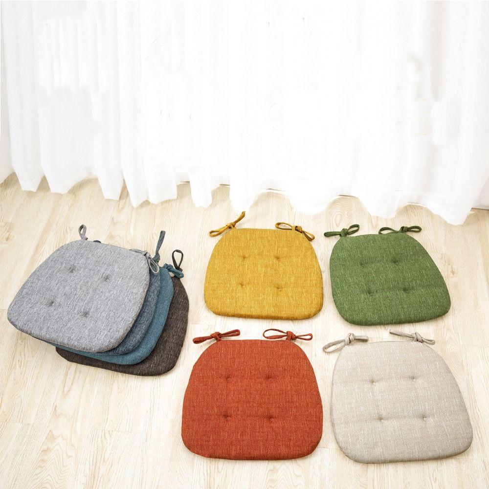 Cotton-ramie Butt Relaxing Solid Color Office Seat Cushion Seat Mat Chair Cushion Chair Pad