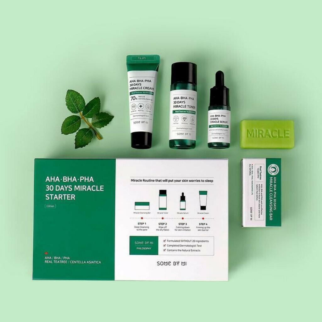 AHA BHA PHA 30 Days Miracle Care Набор (Мыло 30г, Тоник 30мл, Сыворотка 10мл, Крем 20г)
