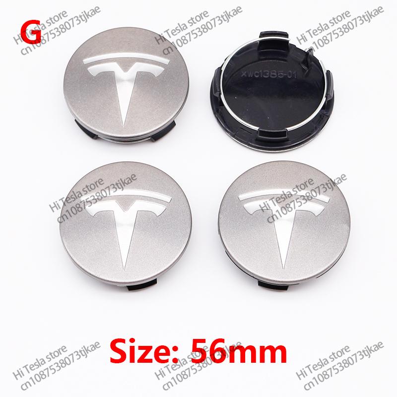 ahsgp6 56mm 4 Piece Wheel Tire Center Cap Logo for Tesla Original Hub Caps Model3 Model Y Model S X High Quality Auto Accessories