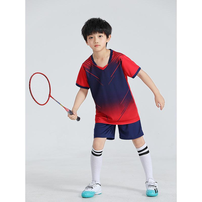 Children'S Football Jersey Set Summer Boys' Badminton Jersey Quick-Drying Primary School Students' Sports Competition Training Clothing