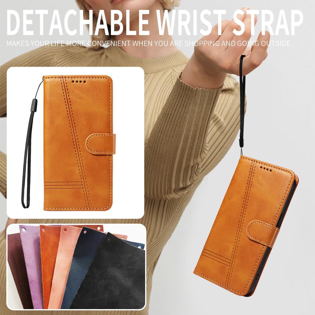 Чехол-кошелек для Samsung Galaxy A56 5G, кожаный чехол для телефона с подставкой, с Т-образными линиями