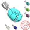 925 Sterling Silver Pendant Women Gemstone Handmade Jewelry Friendship Day Gift Blue Green Purple Copper Turquoise Pearl Lapis Mother Of Pearl