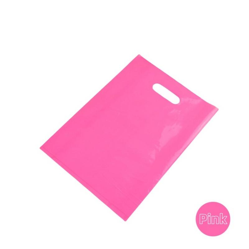 StoBag, 100 Pcs Customized Logo Multiple Color Shopping Bag With Handle Plastic Gift Bag (excluding printing fee)