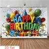 2D Colorful Happy Birthday Backdrop for Kids & Toddler Birthday Parties