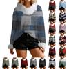 Women's Fashion Sweater Casual Long Sleeve Knit Pullover Printed Top