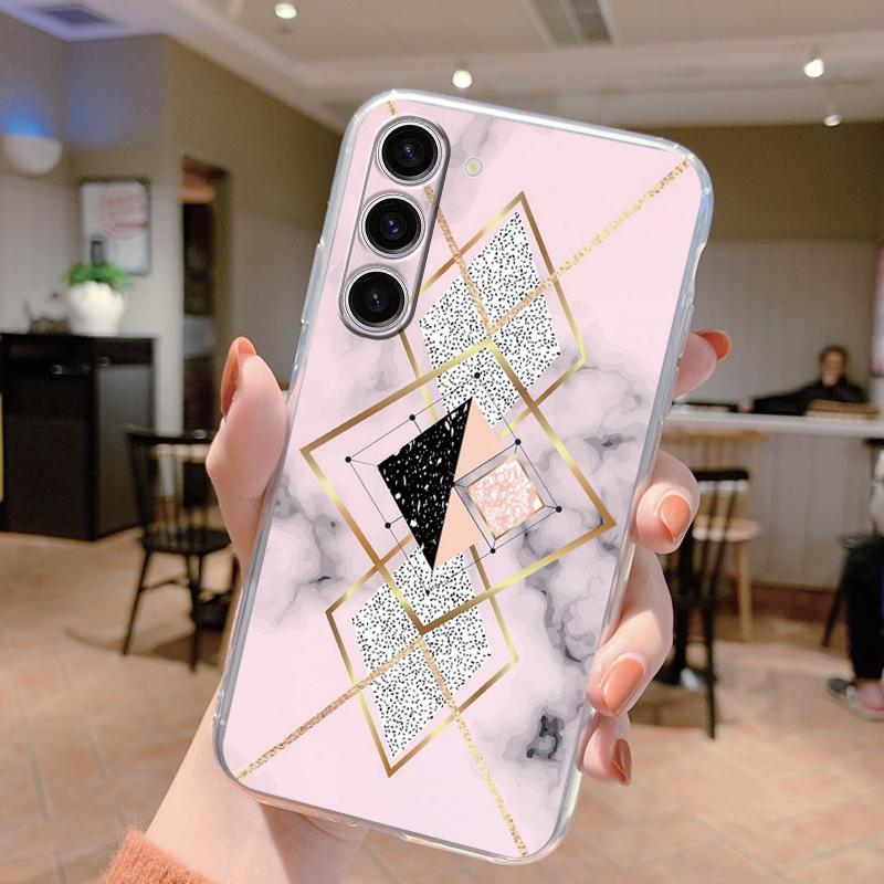 Для Samsung Galaxy S24 Чехол S24 Plus S 24 Ultra Чехол для телефона Мраморный Прозрачный Coque Мягкий ТПУ Fundas Для Samsung S25 FE S25+ Чехол