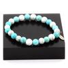 Stones and Minerals. Howlite + Turquoise Beaded Bracelet 8 Mm. Made In France.