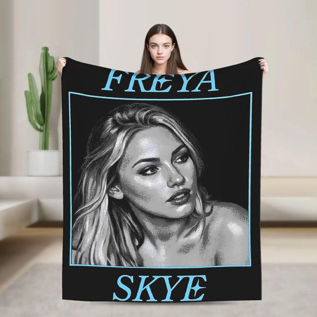 Freya Skye Pop Singer Soft Flannel Throw Blanket for Sofa Chair Bed Winter Travel Car Blanket Patterned Bedspread