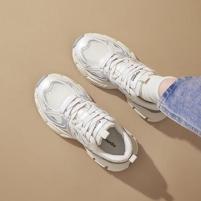 Августин Папины кроссовки Женская обувь Лето 2025 Новые ноги Маленькие Ретро Легкие Кроссовки Платформа Повседневная обувь