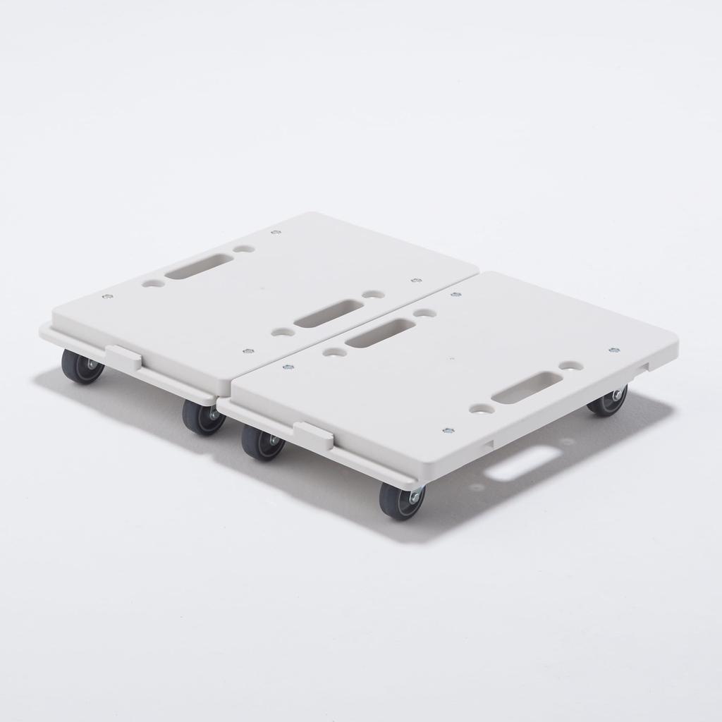 MUJI Платформа из переработанного полипропилена, соединяемая вертикально или горизонтально, Белая Ш x 41 см Г x Легкая тележка, Серая, Прибл.. 27,5 см 7,5 см В,
