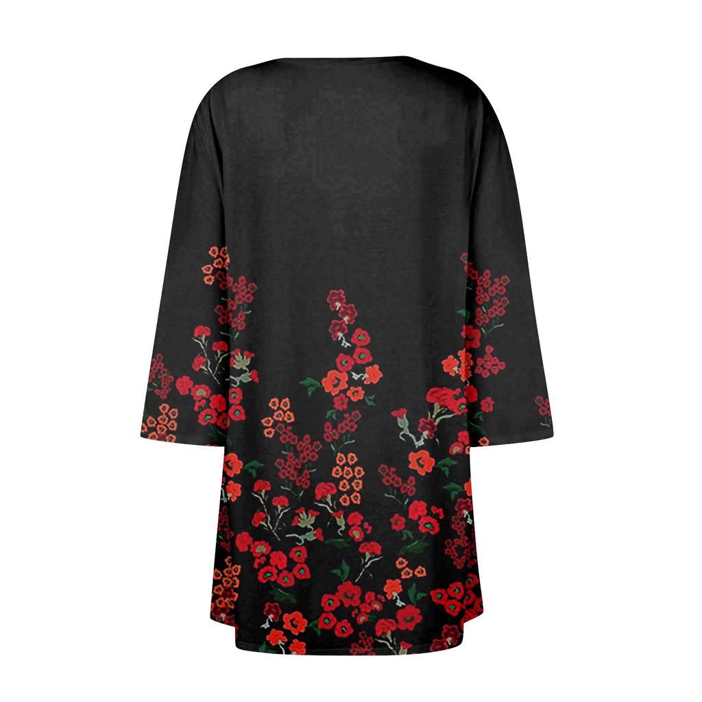 Женский кардиган неправильной формы с принтом, рукавами три четверти и карманной курткой