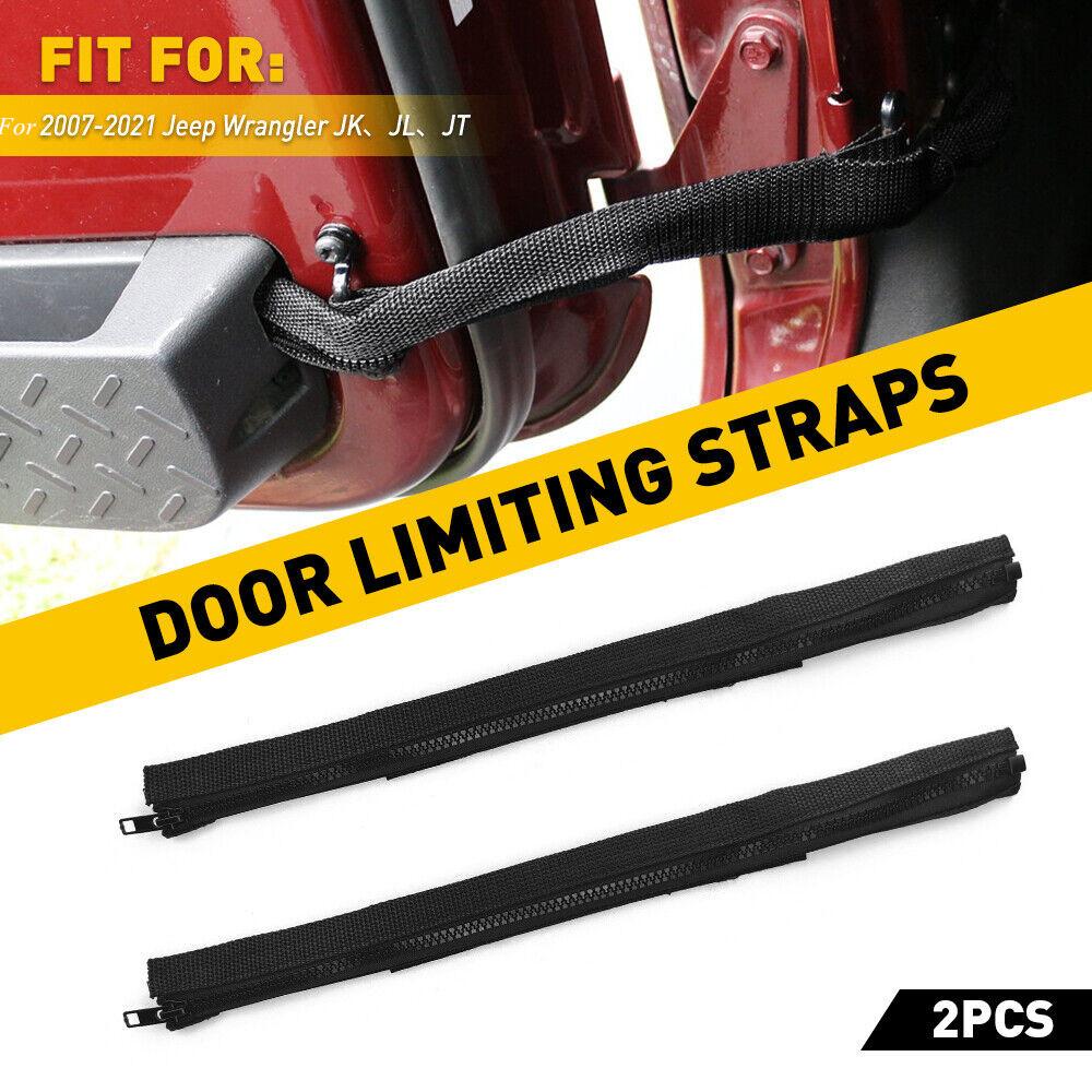 For Jeep Wrangler Jk Jku Jl Jt 2Pcs Black Door Limiting Check Straps With Zipper