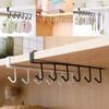 6 Hook Coffee Cup Mug Holder Black White Hooks Shelf Multifunction Kitchen Cabinet Sundries Organizer Storage Hanger