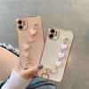 Посеребренный браслет-сердечко подходит для iphone17 конфетного цвета с прямым краем, apple 15/16, силиконовый чехол для мобильного телефона с мелкими отверстиями