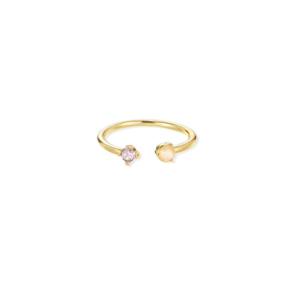 Colorful Cubic Zirconia Birthday Rings Romantic Adjustable Opening Rings Gold Jewelry Accessories Fashion Jewelry Gift Giving