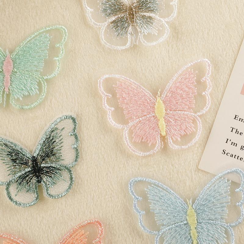 Вышитый значок тканевая этикетка бабочка прозрачная бижутерия аксессуары одежда аксессуары глава мальчик ручная работа DIY вышитая ткань наклейка