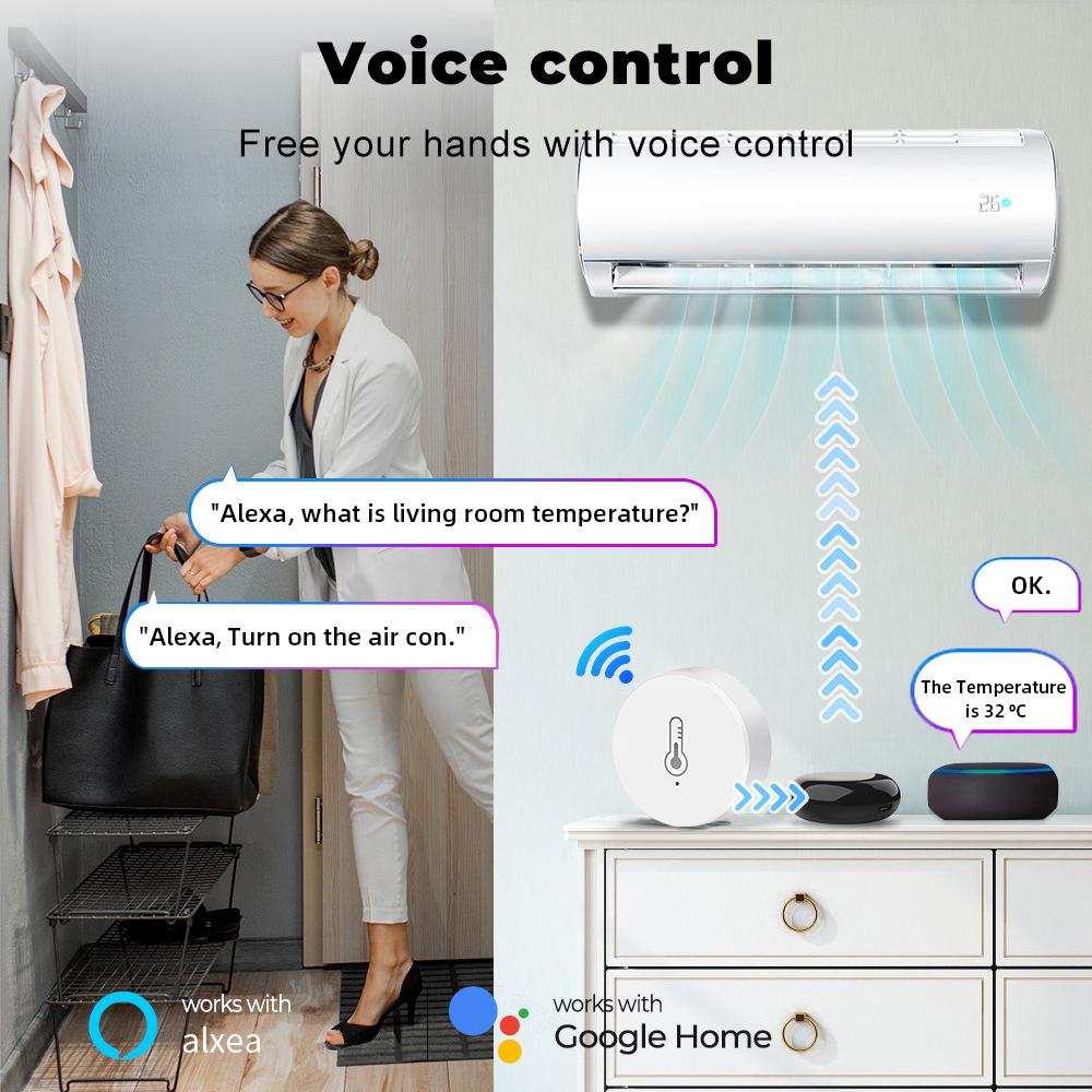 Haozee Ewelink Zigbee 3.0 Temperature And Humidity Sensor Remote Monitor Battery Powered Work With Alexa Google Home