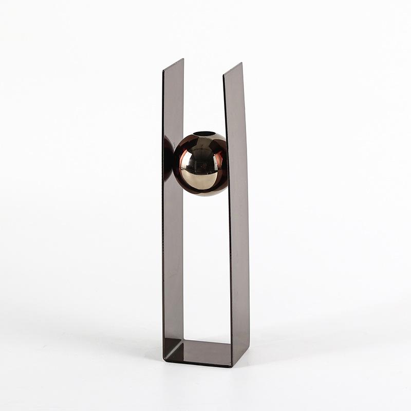 Металлические поделки Серебряный шар Геометрическая цветочная композиция Круглая ваза для цветов Квадратная коробка Искусство Круглые вазы с бусинами Домашний декор