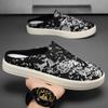 2024 Summer Men'S Casual Canvas Half Slippers Student Outdoor Cool Slippers Cross-Border Foreign Trade Men'S Shoes