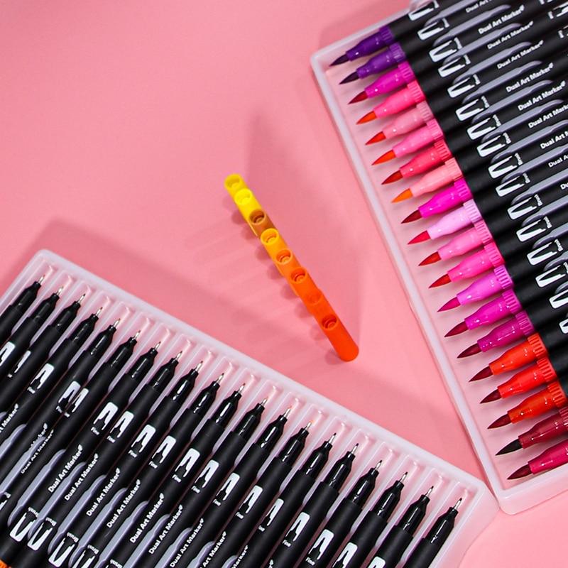 Dual Tip Brush Art Markers Pen 12/24/36/48/60/72/100/120/168 Colors Watercolor Pens for Drawing Painting Calligraphy Art Supplies