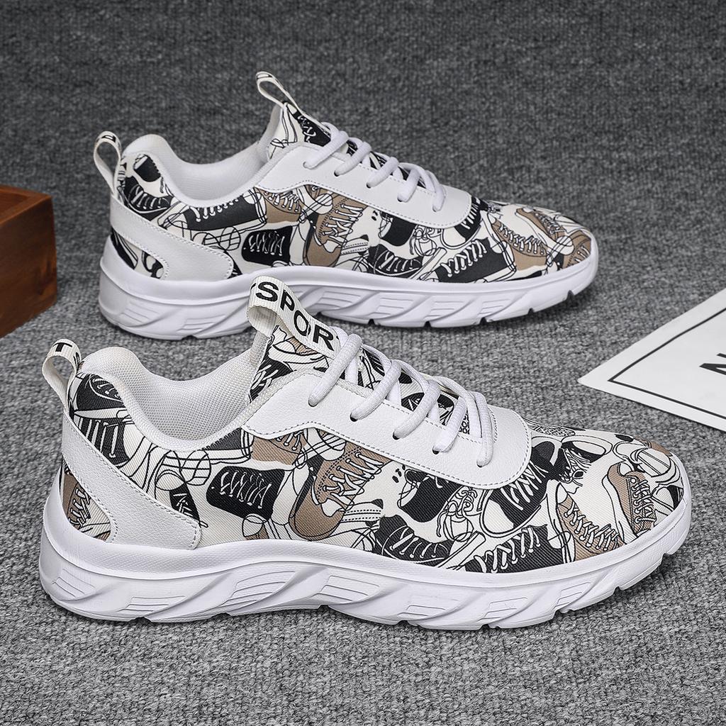 TUINANLE Мужские кроссовки, легкая повседневная обувь, кроссовки для бега с граффити, большие размеры 39-48, дышащая прогулочная мужская обувь