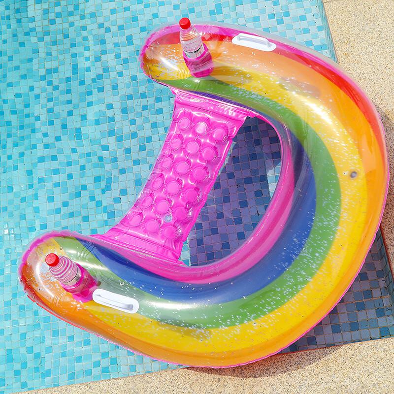 Rainbow U-shaped Inflatable Floating Lounge Chair