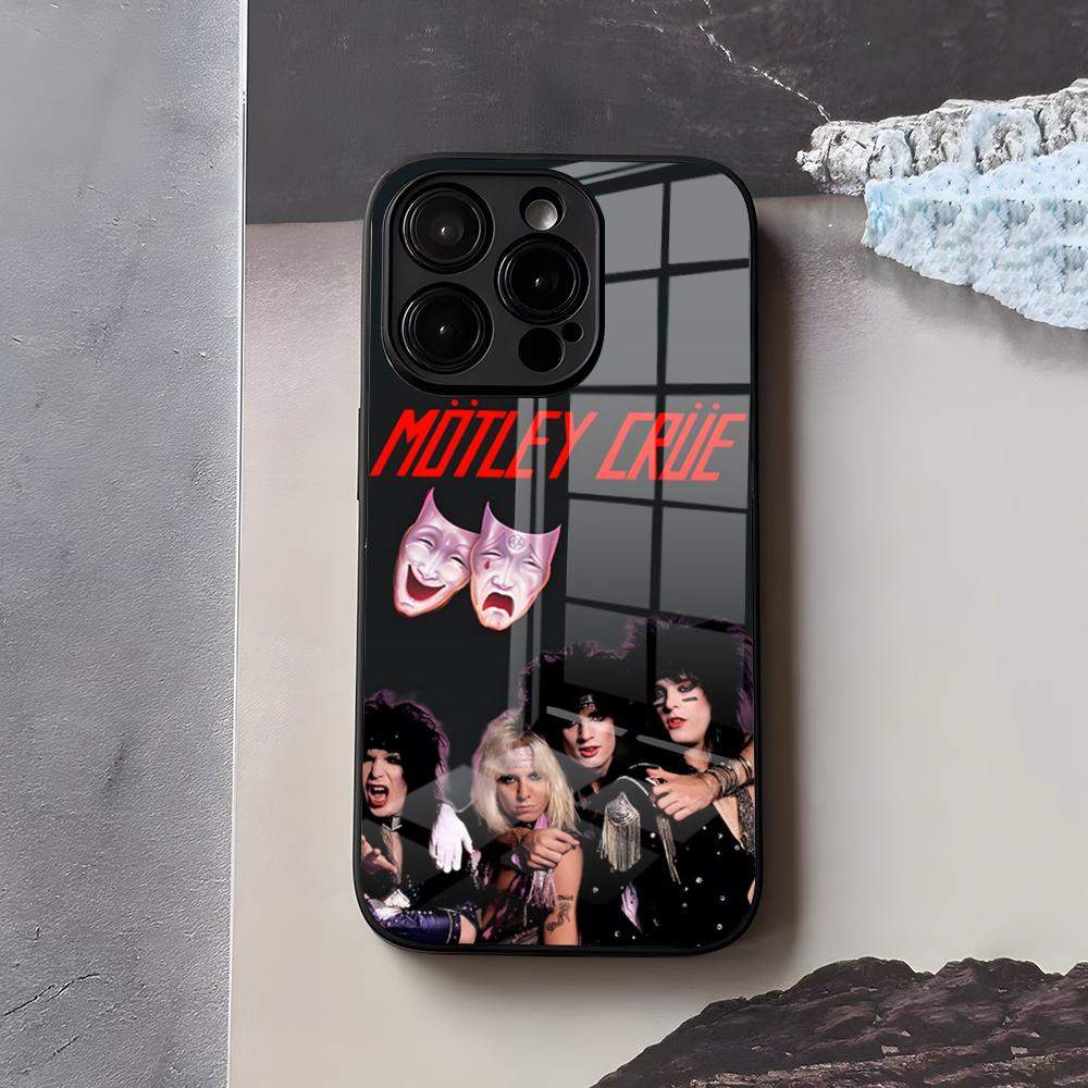 M-MotleyS Rock C-CrueS Phone Case For IPhone 17 Air 16 E Pro Max 15 14 13 Mini 12 Pro 11 Max Plus Black Glass Cover