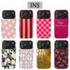 Клетчатый художественный чехол Clmj для IPhone 17 17e 16e 16 15 14 13 12 11 X XS XR XSMAX 7 8 Air Pro Max Plus Двухслойная задняя крышка