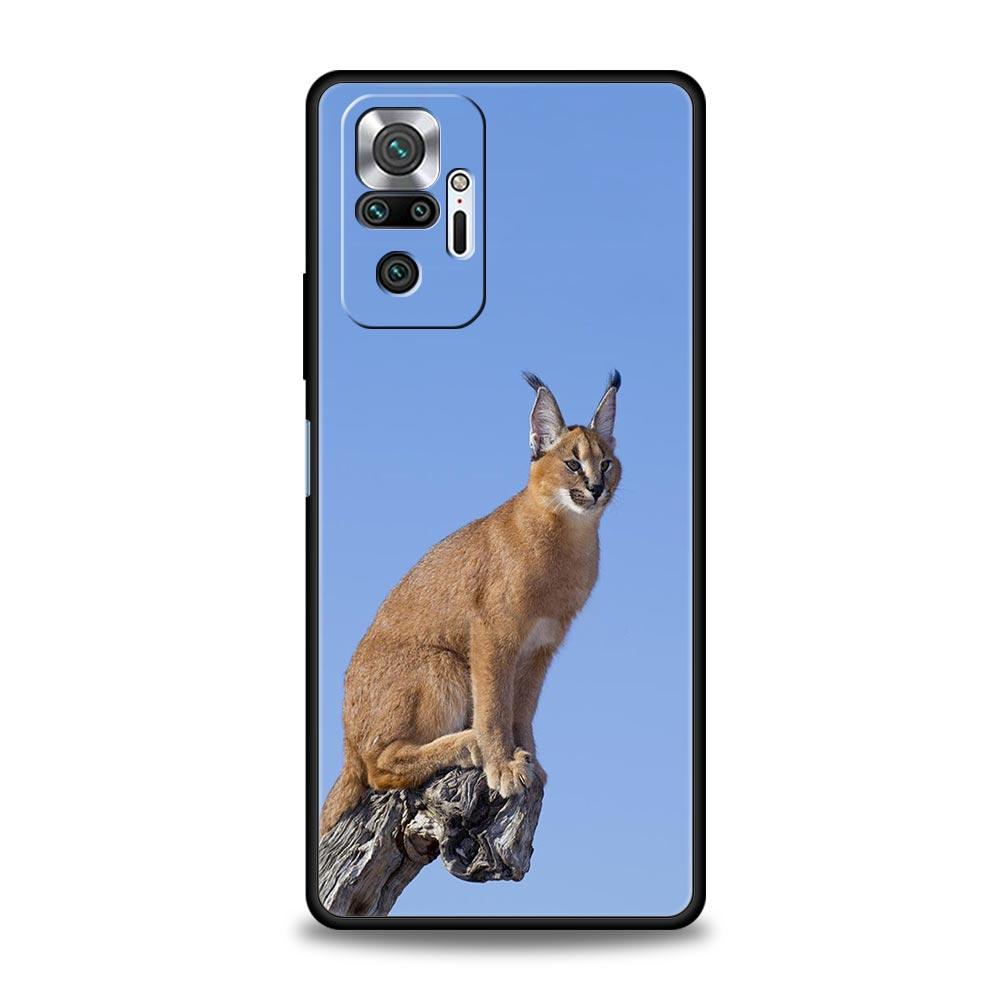 Чехол для телефона для Xiaomi Redmi Note 14 13 12 Pro Plus 5G 9S 9 10 11 4G 14C 13C 12C 10C 9C 9A Мягкий чехол Африканская Рысь Каракал Кошка