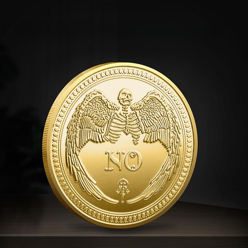 Счастливая монета Череп Ангел Двусторонняя коллекция монет решения Счастливая монета ДА НЕТ Монета Опора Подарок