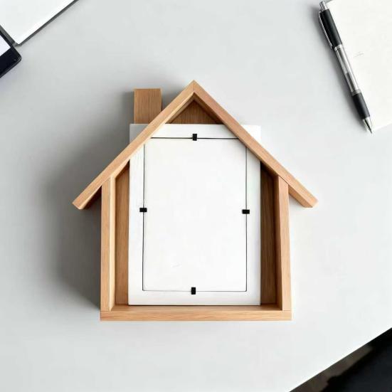 Деревянная фоторамка в форме домика, ручной работы, настольная фоторамка-домик для мамы, бабушки, детей, семьи, свадебный подарок