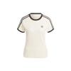 Originals 3-Stripes Slim T-Shirt, Contrast Sports Crew Neck, Short Sleeve Women Tops Wonder-White IC5463